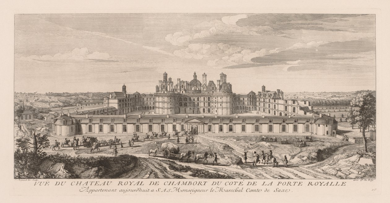 Ansicht des königlichen Schlosses Chambord von der königlichen Pforte von Jacques Rigaud