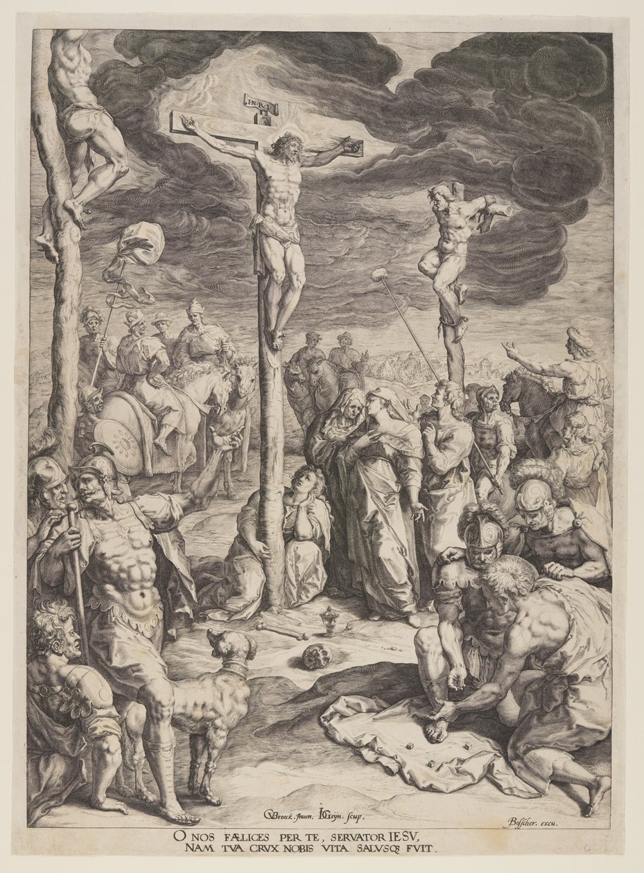 Christus am Kreuz zwischen zwei Dieben von Jacques de Gheyn II