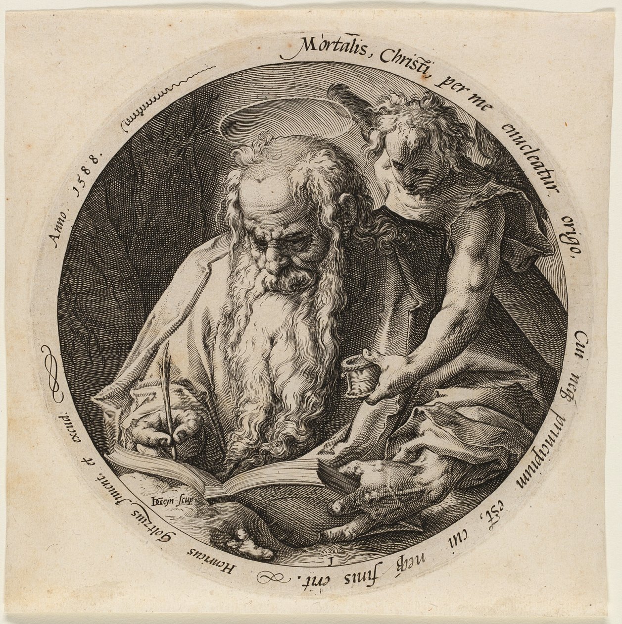 Sankt Matthäus, Platte eins aus Die vier Evangelisten von Jacques de Gheyn II