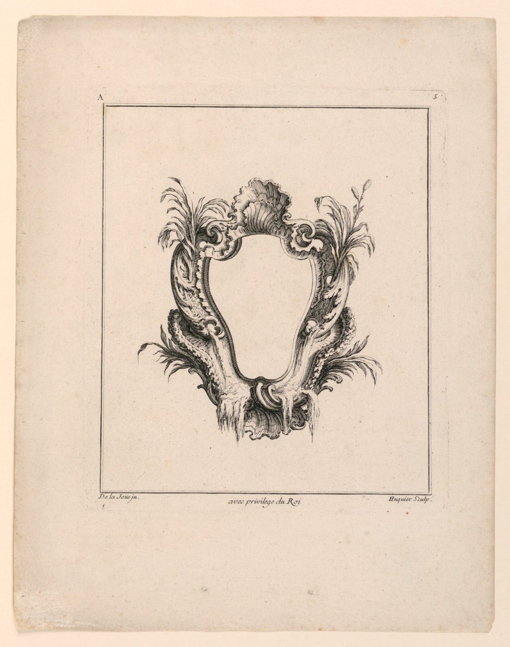 Wappen, aus "Recueil Nouveau de Differens Cartouche" von Jacques de Lajoüe