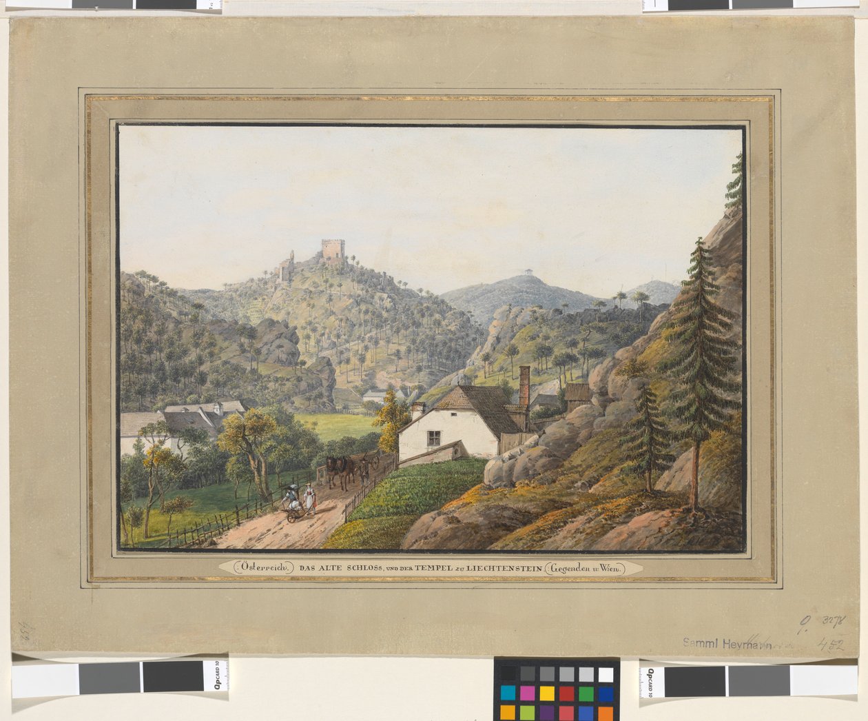 Jacob Alt: "Das alte Schloss und der Tempel zu Liechtenstein" von Jakob Alt