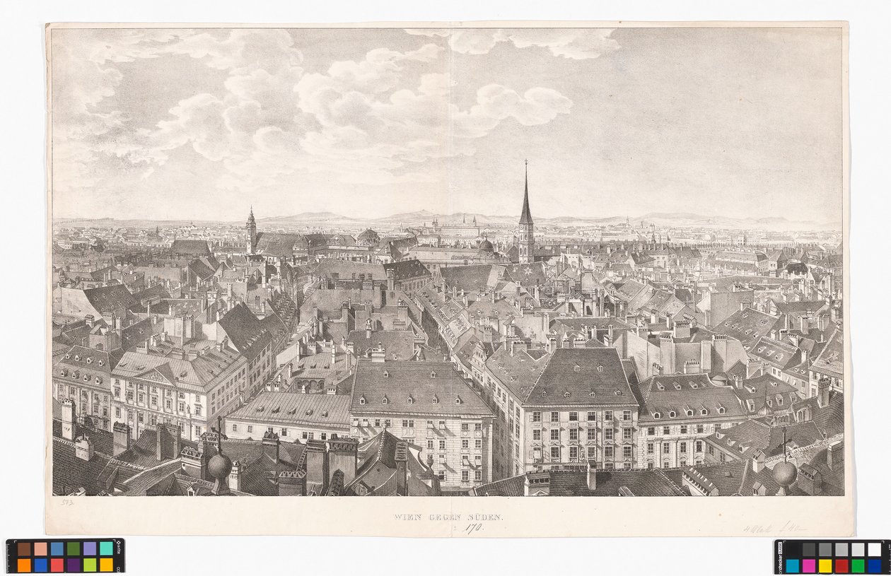 Panorama von Wien nach Süden, von der Peterskirche aus von Jakob Alt
