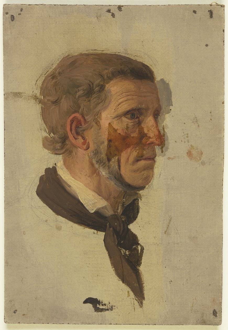 Kopfstudie eines Bauern im Profil von Jakob Becker