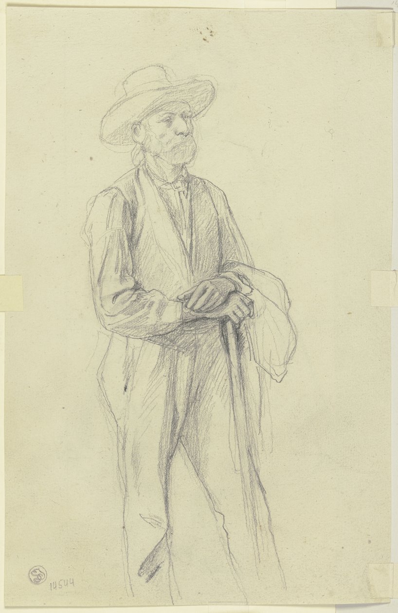 Bauer mit Hut und Spazierstock von Jakob Becker