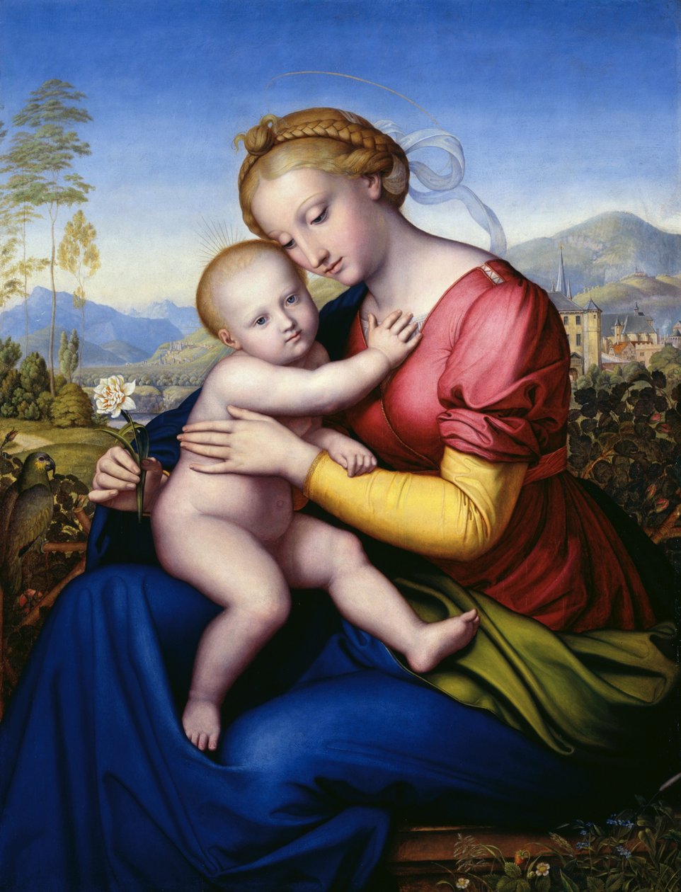 Madonna mit Kind und Papagei von Jakob Götzenberger