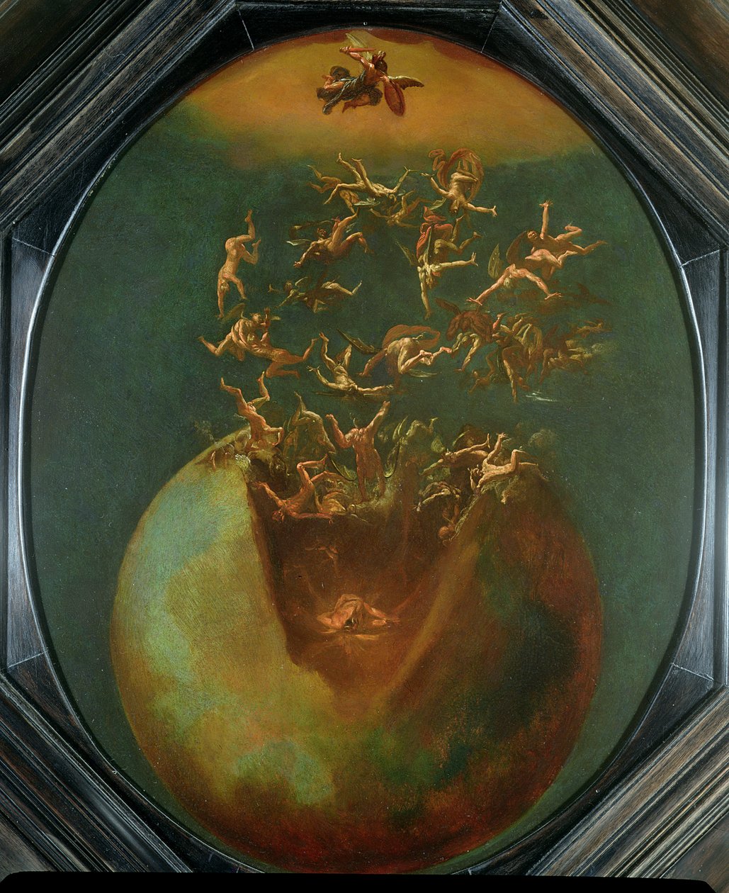 Der Fall Satans und der rebellischen Engel aus dem Himmel von Jakob Isaaksz Swanenburgh