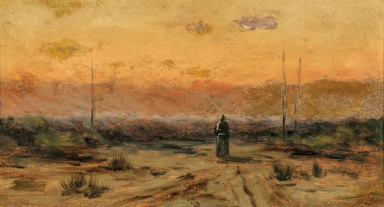 Frau am Meer bei Sonnenaufgang von Jakub Schikaneder