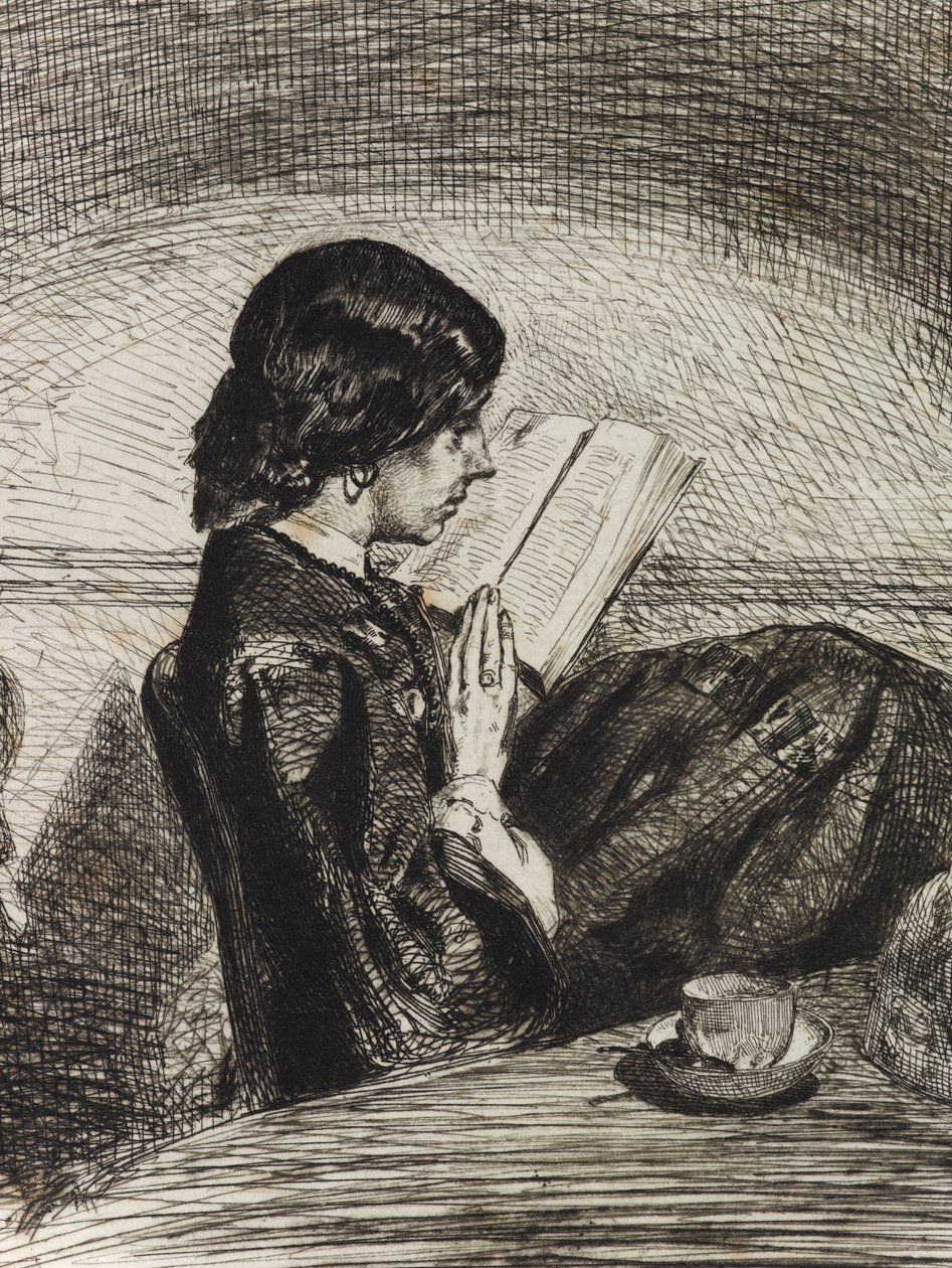Lesen bei Lampenlicht von James Abbott McNeill Whistler