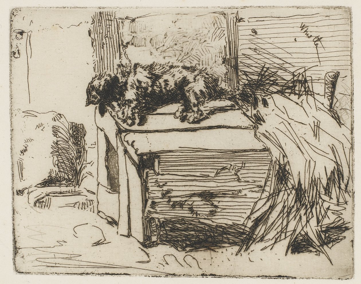 Der Hund auf der Hundehütte, 1858 von James Abbott McNeill Whistler