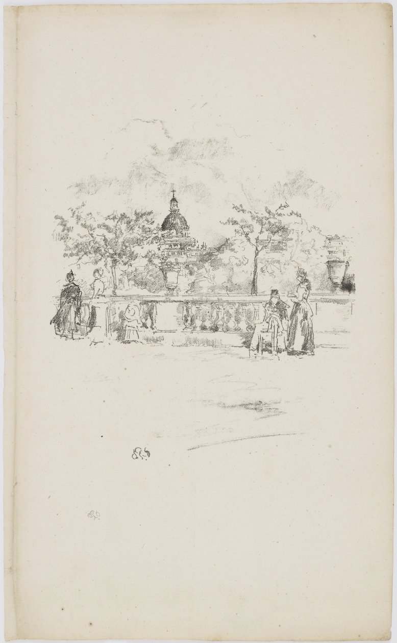 Das Pantheon, von der Terrasse der Luxemburger Gärten, 1893 von James Abbott McNeill Whistler