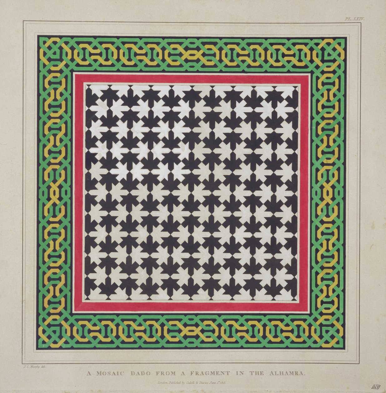 Mosaik-Dado von einem Fragment in der Alhambra, aus 