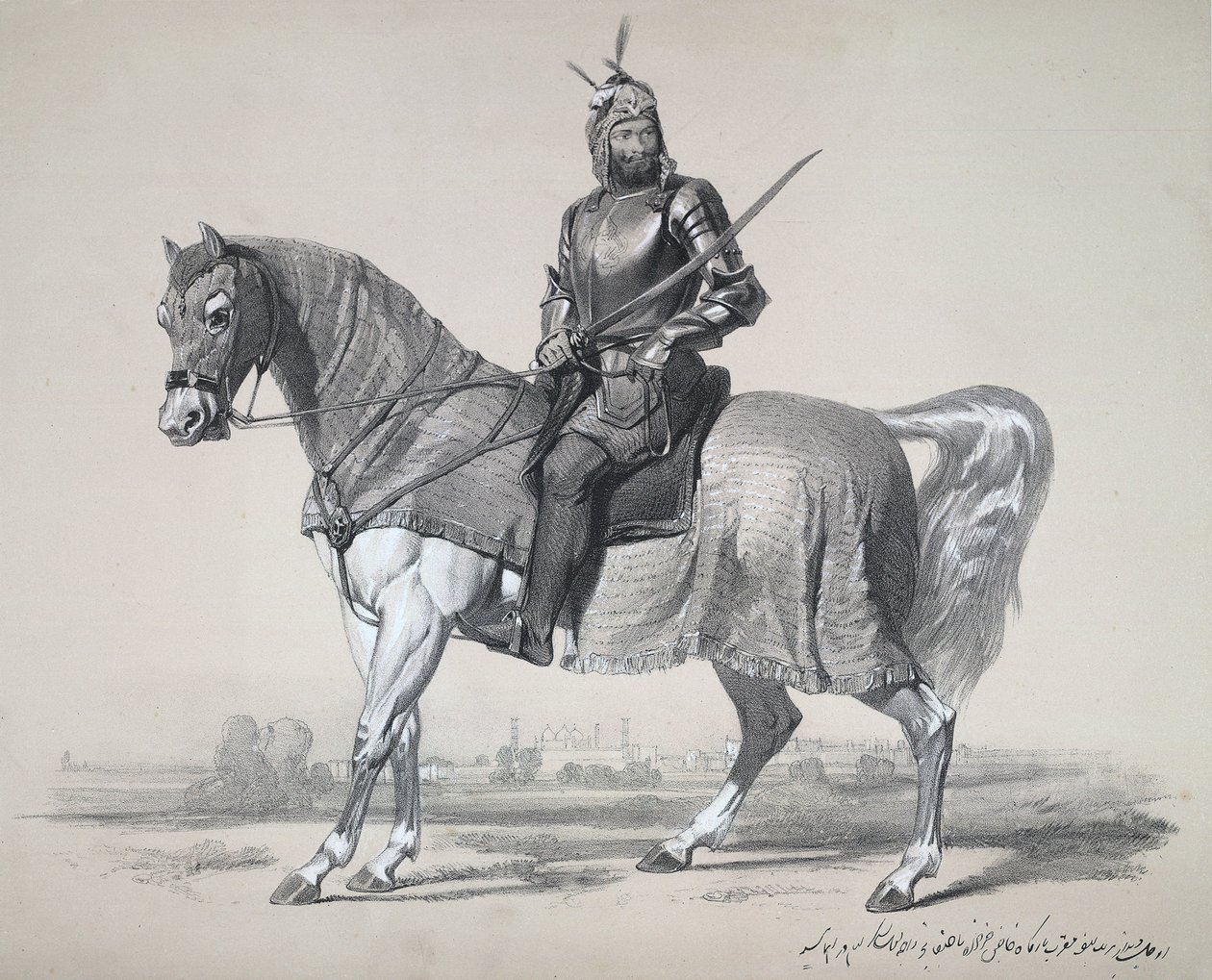 Raja Lal Singh, der die Sikh-Truppen gegen die Briten im Ersten Anglo-Sikh-Krieg (1845-46) führte und in der Schlacht von Sobraon am 10. Februar 1846 besiegt wurde. Nach dem Vertrag von Lahore wurde Sir Henry Lawrence zum britischen Residenten ernannt und  von James Duffield Harding