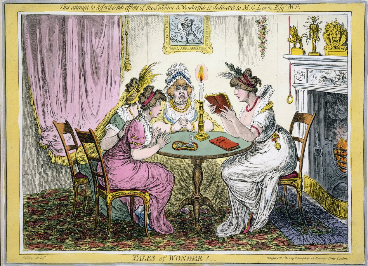 Geschichten des Wunders! Dieser Versuch, die Effekte des Erhabenen und Wunderbaren zu beschreiben, ist M G Lewis Esq MP gewidmet, veröffentlicht von H Humprey, London, 1802 von James Gillray