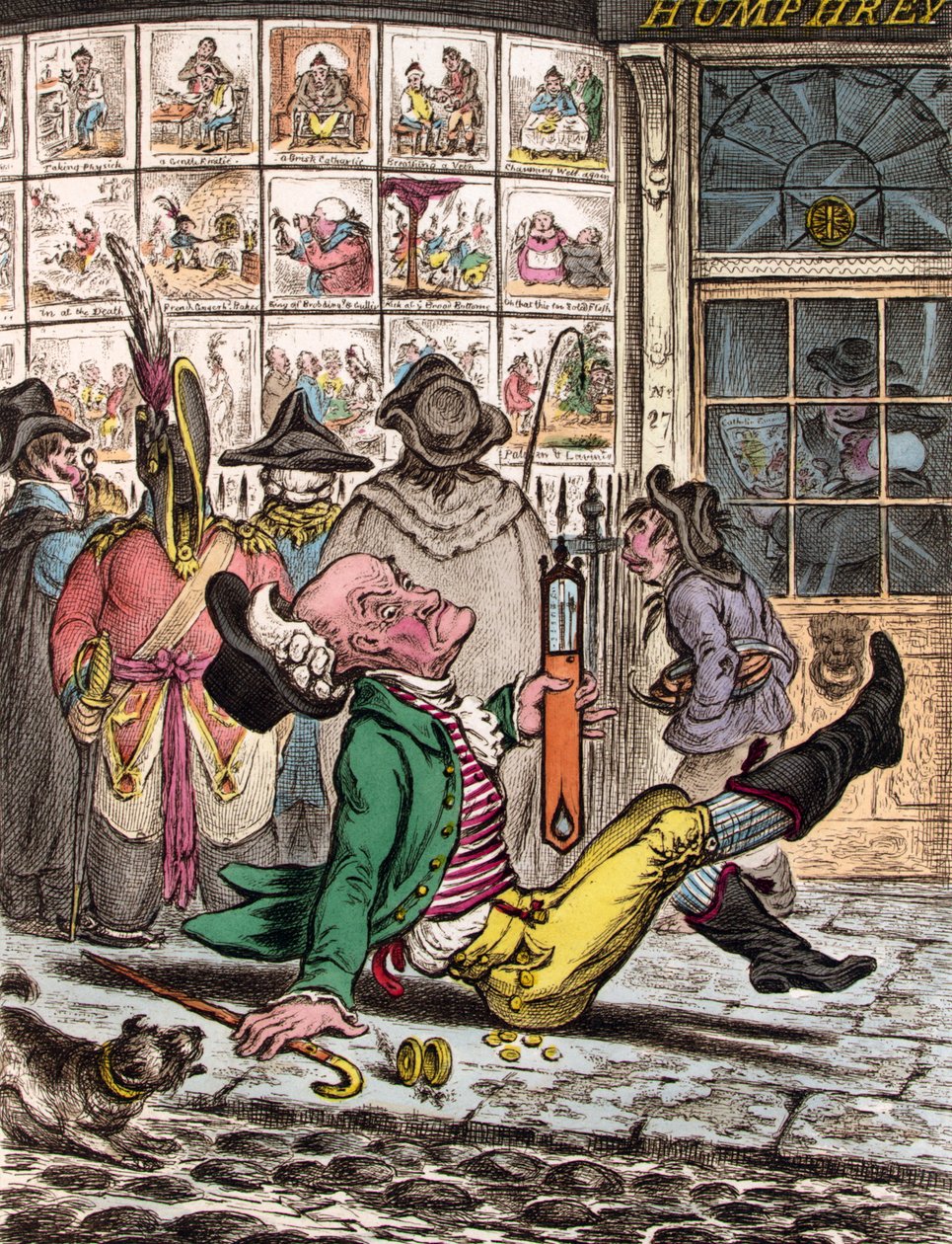 Sehr rutschiges Wetter, 1808 von James Gillray