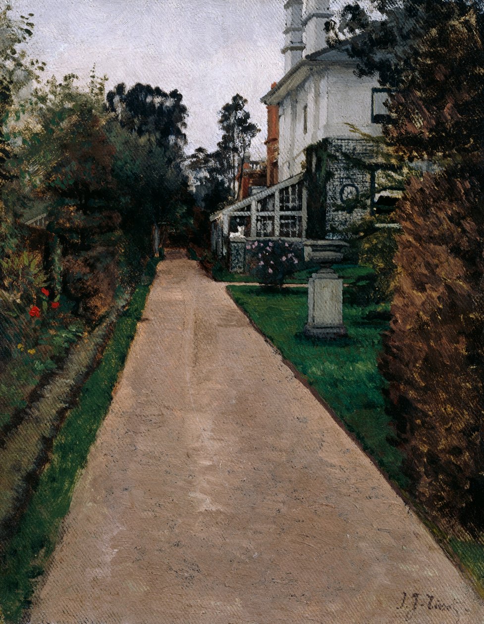 Blick auf den Garten in der Grove End Road 17, 1874-82 von James Jacques Joseph Tissot