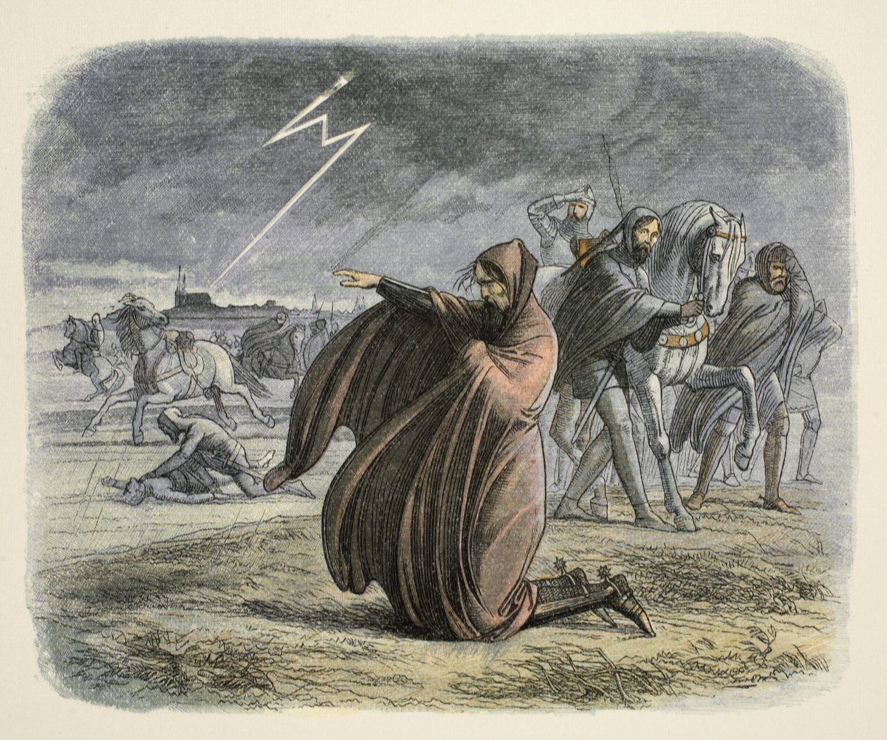 Edward III. schwört, dass er Frieden schließen wird, aus A Chronicle of England BC 55 to AD 1485, veröffentlicht in London, 1863 von James William Edmund Doyle