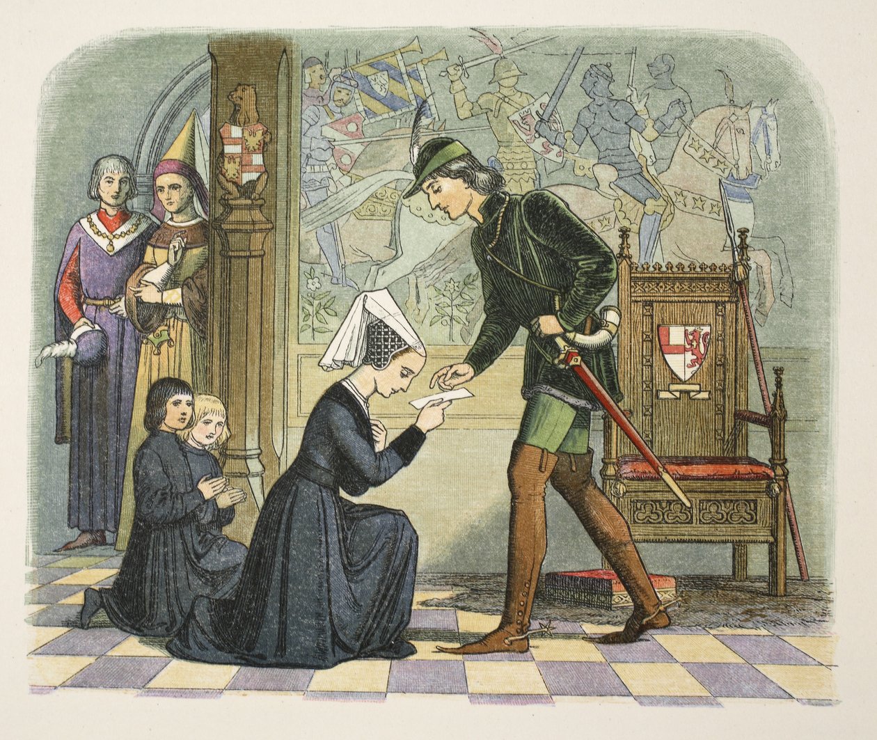 Edward IV und Lady Elizabeth Grey, 1. Mai 1464, aus A Chronicle of England BC 55 to AD 1485, veröffentlicht in London, 1863 von James William Edmund Doyle