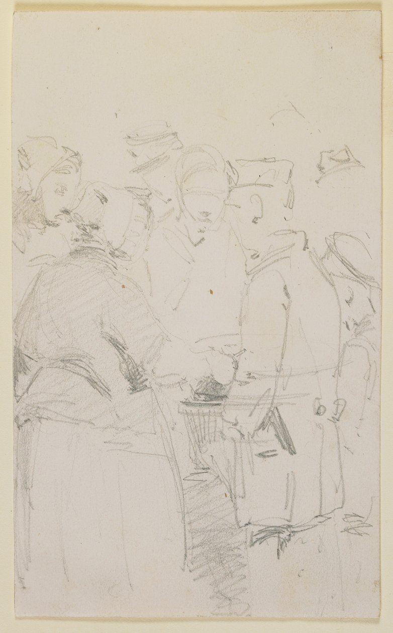 Eine Gruppe von Figuren um einen Kohlenbecken, 1858 von James Abbott McNeill Whistler