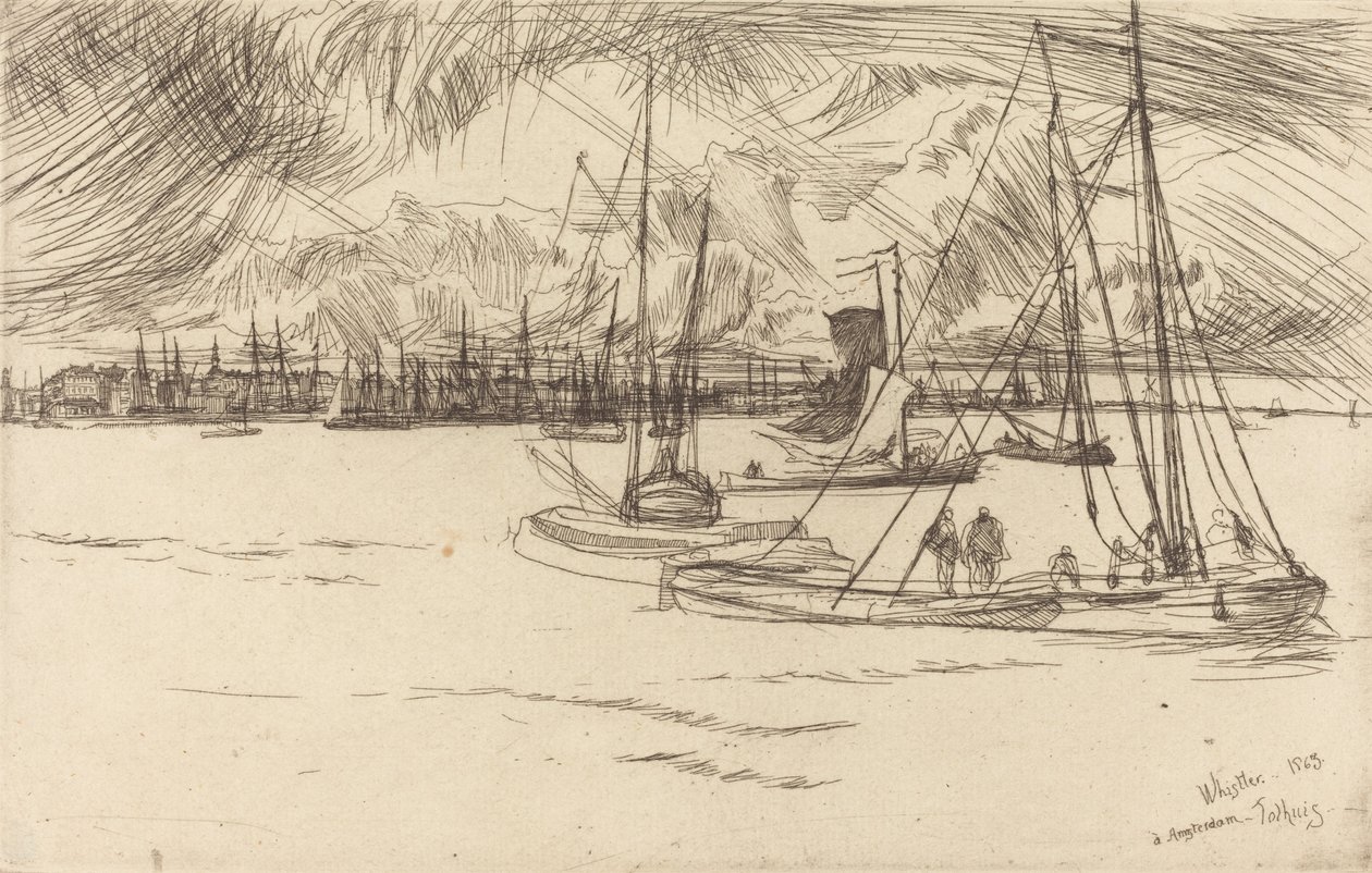 Amsterdam vom Tolhuis, 1863 von James Abbott McNeill Whistler