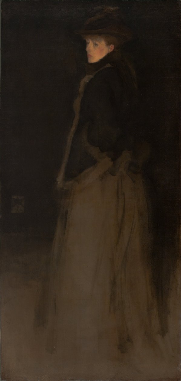 Arrangement in Schwarz und Braun, die Pelzjacke von James Abbott McNeill Whistler