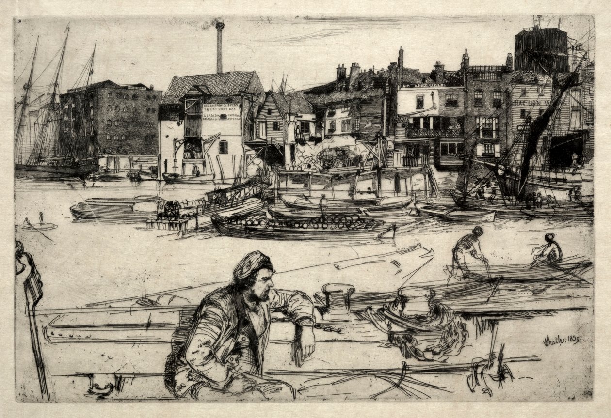 Black Lion Wharf, 1859 von James Abbott McNeill Whistler