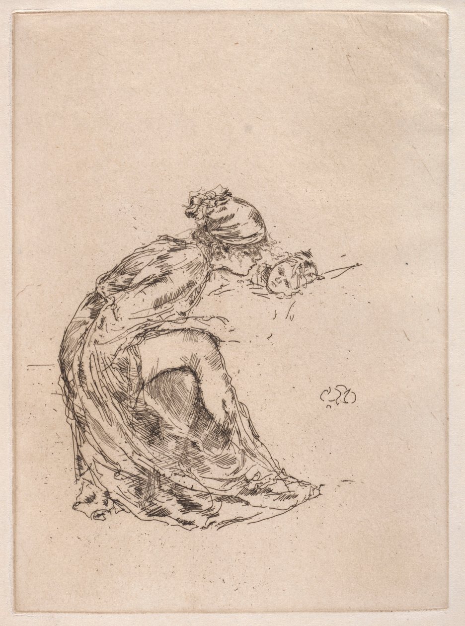 Kamee, Nr. 1 Mutter und Kind, um 1890-1893 von James Abbott McNeill Whistler