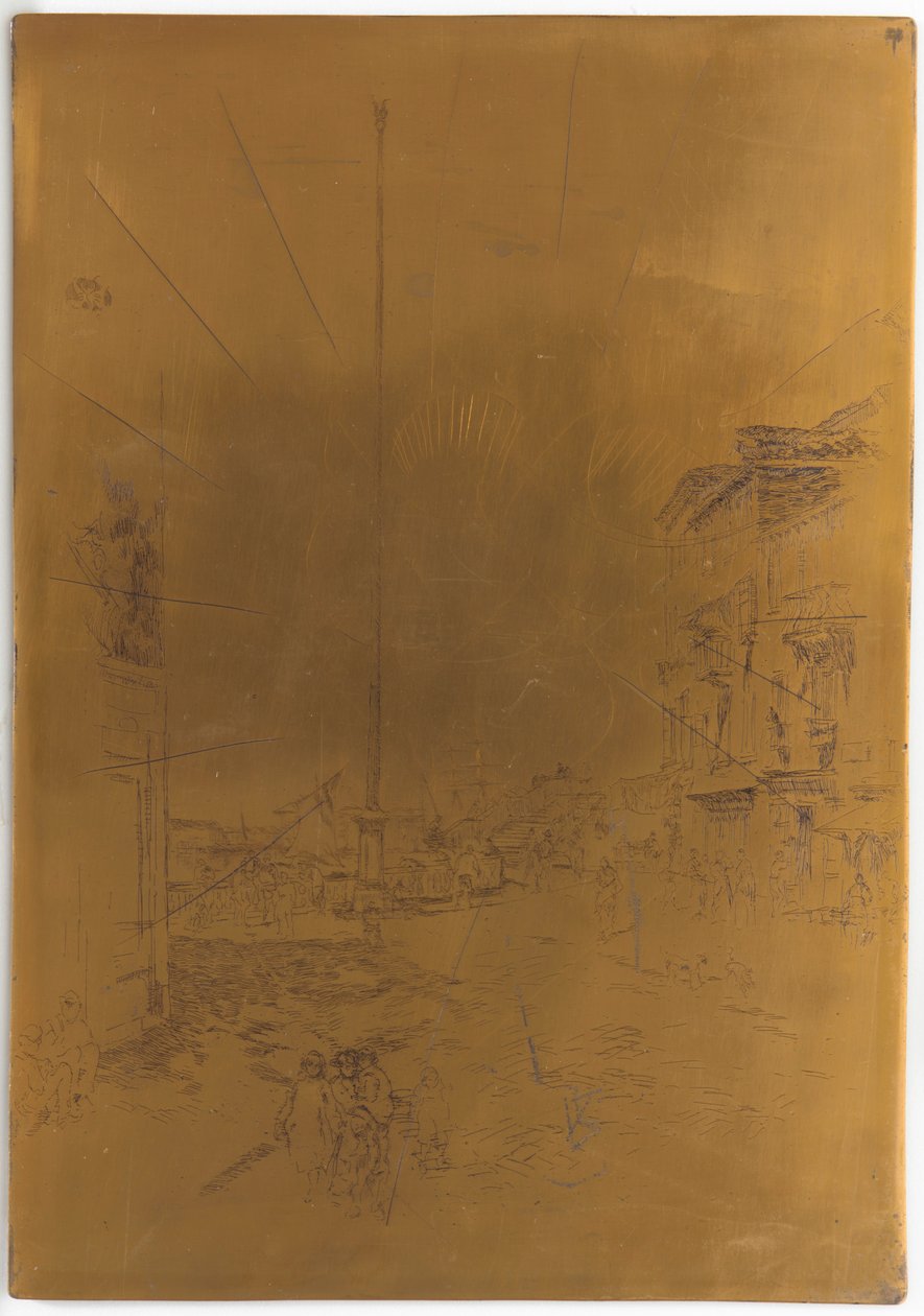 Stornierte Druckplatte für Der kleine Mast, 1879-1880 von James Abbott McNeill Whistler