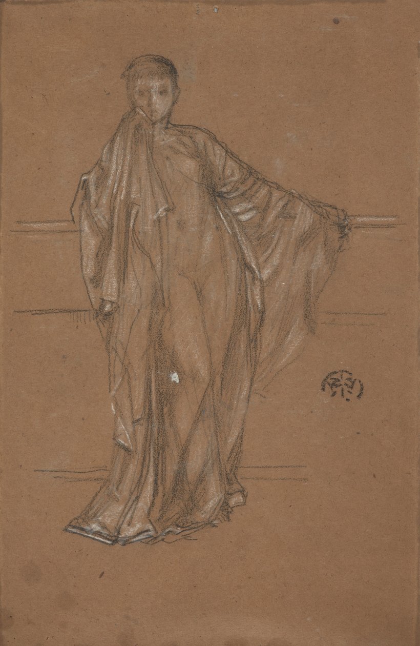 Verhüllte Figur an einem Geländer von James Abbott McNeill Whistler