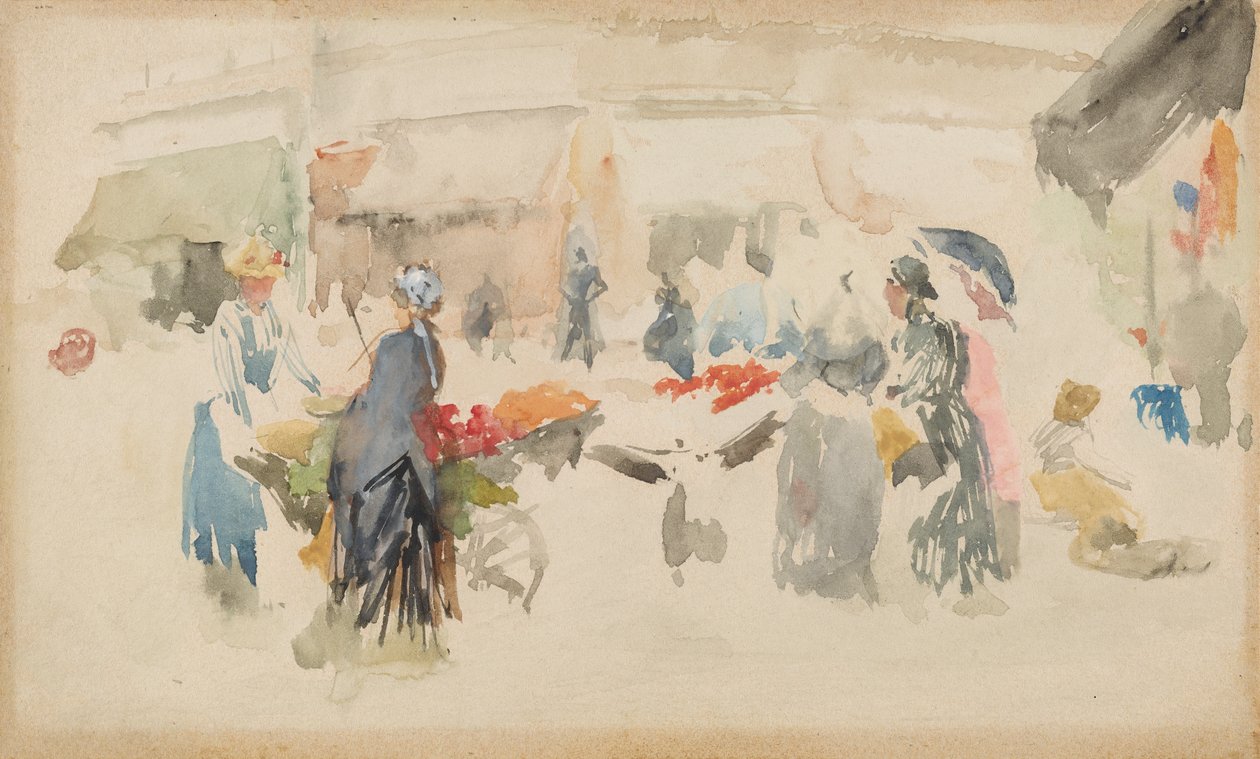 Blumenmarkt: Dieppe von James Abbott McNeill Whistler