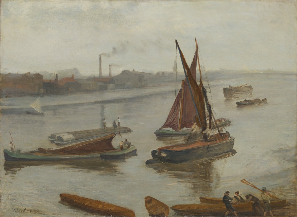 Grau und Silber: Alter Battersea Reach, 1863 von James Abbott McNeill Whistler