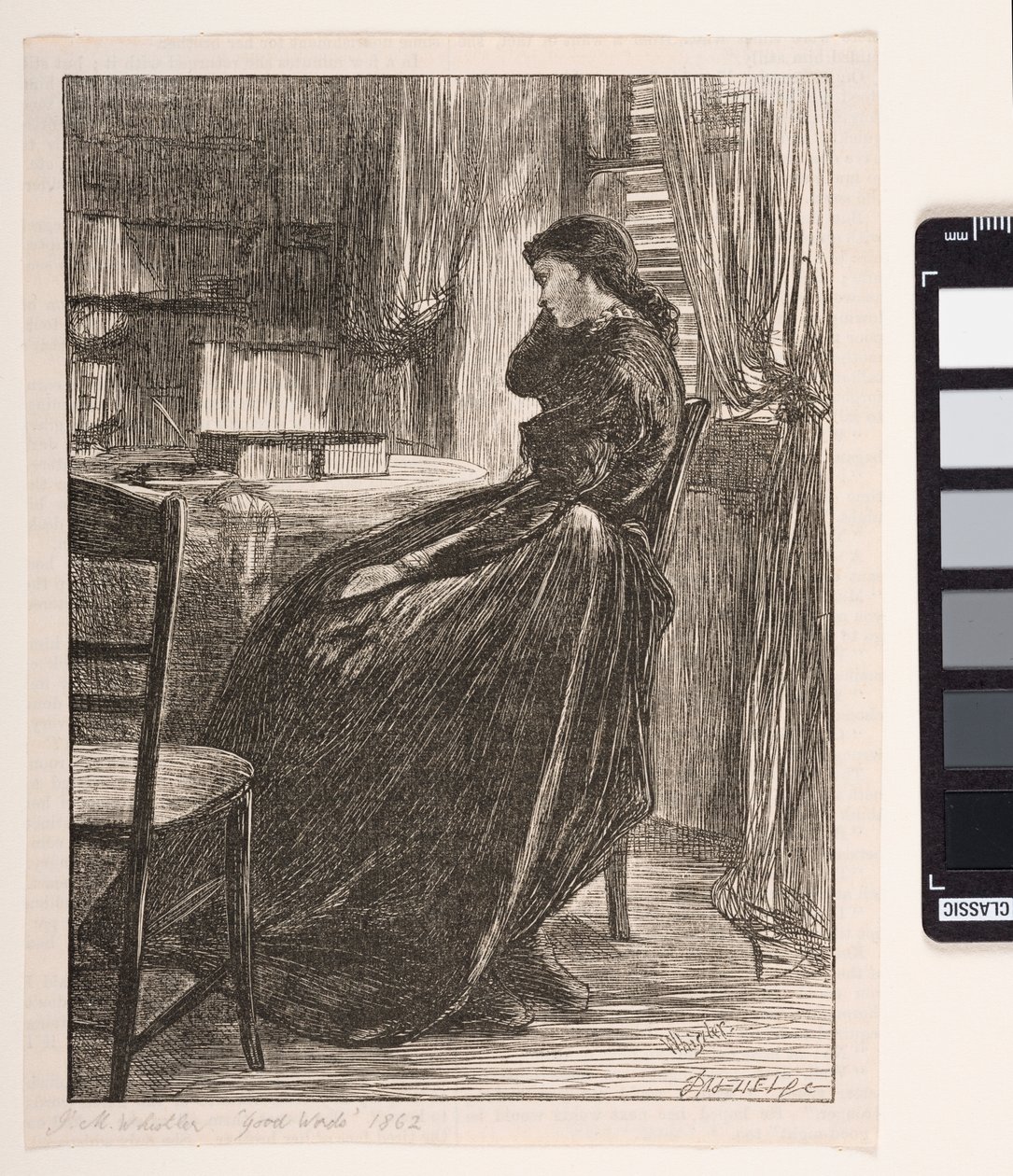 Joanna Douglas in "Die Probepredigt", 1862 von James Abbott McNeill Whistler