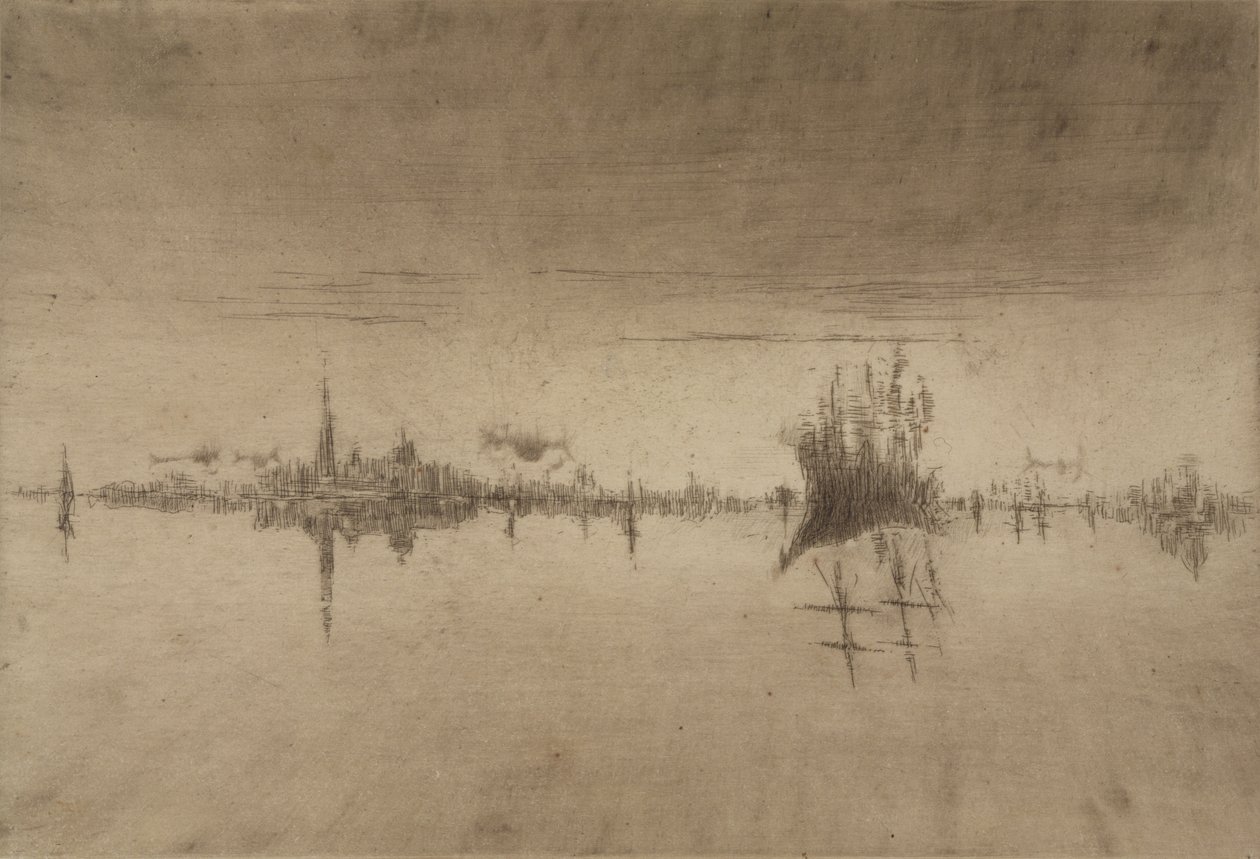 Nocturne, 1879-80 (Radierung und Kaltnadel) von James Abbott McNeill Whistler