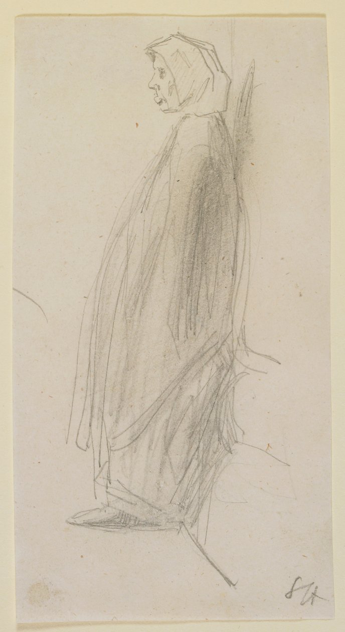 Profilschskizze einer alten Frau im Stehen, 1858 von James Abbott McNeill Whistler