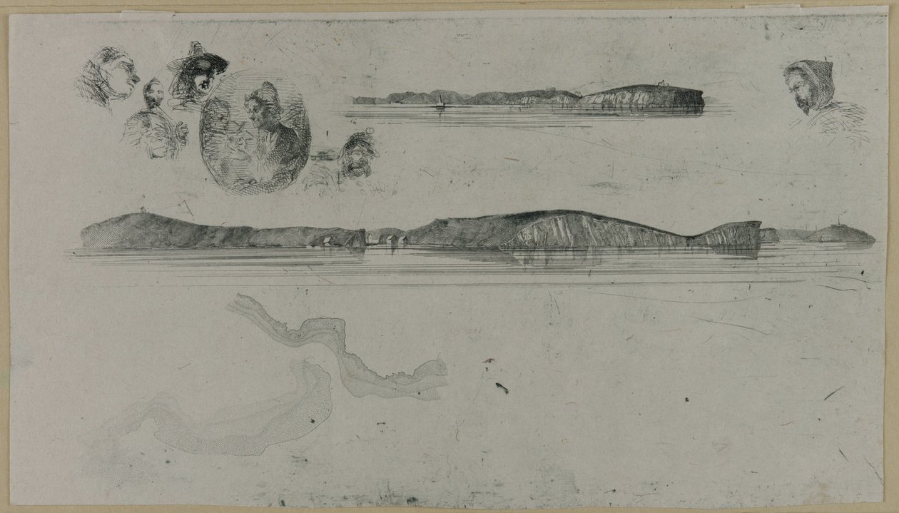 Skizzen auf der Küstenvermessungsplatte von James Abbott McNeill Whistler
