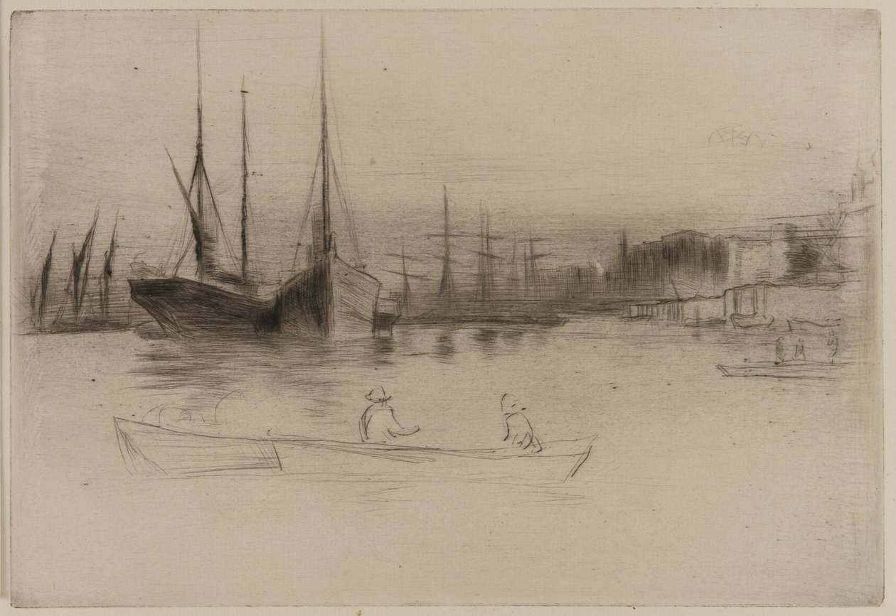 Dampfschiffe vor dem Tower, 1875 von James Abbott McNeill Whistler