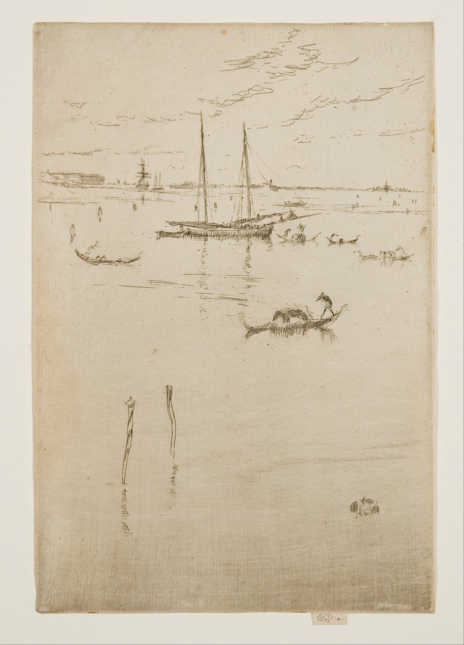 Die kleine Lagune, aus den Zwölf Radierungen, auch bekannt als das Erste Venedig-Set von James Abbott McNeill Whistler