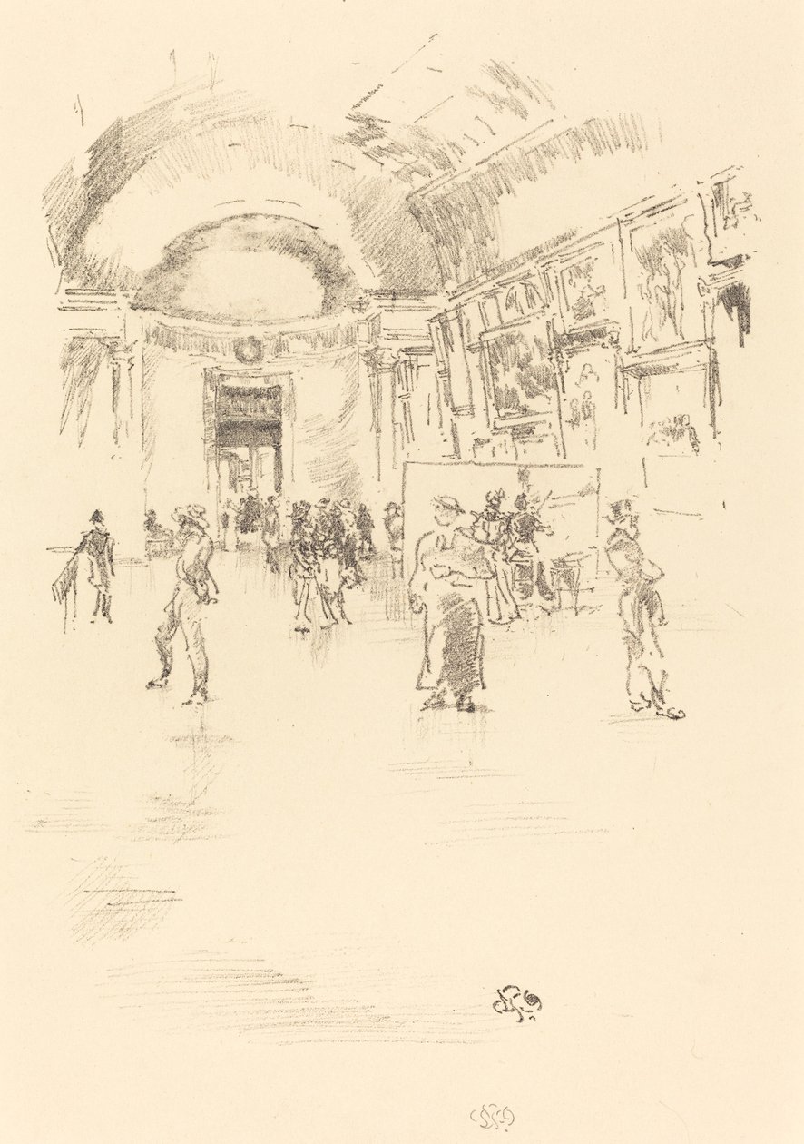Die Lange Galerie, Louvre, 1894 von James Abbott McNeill Whistler