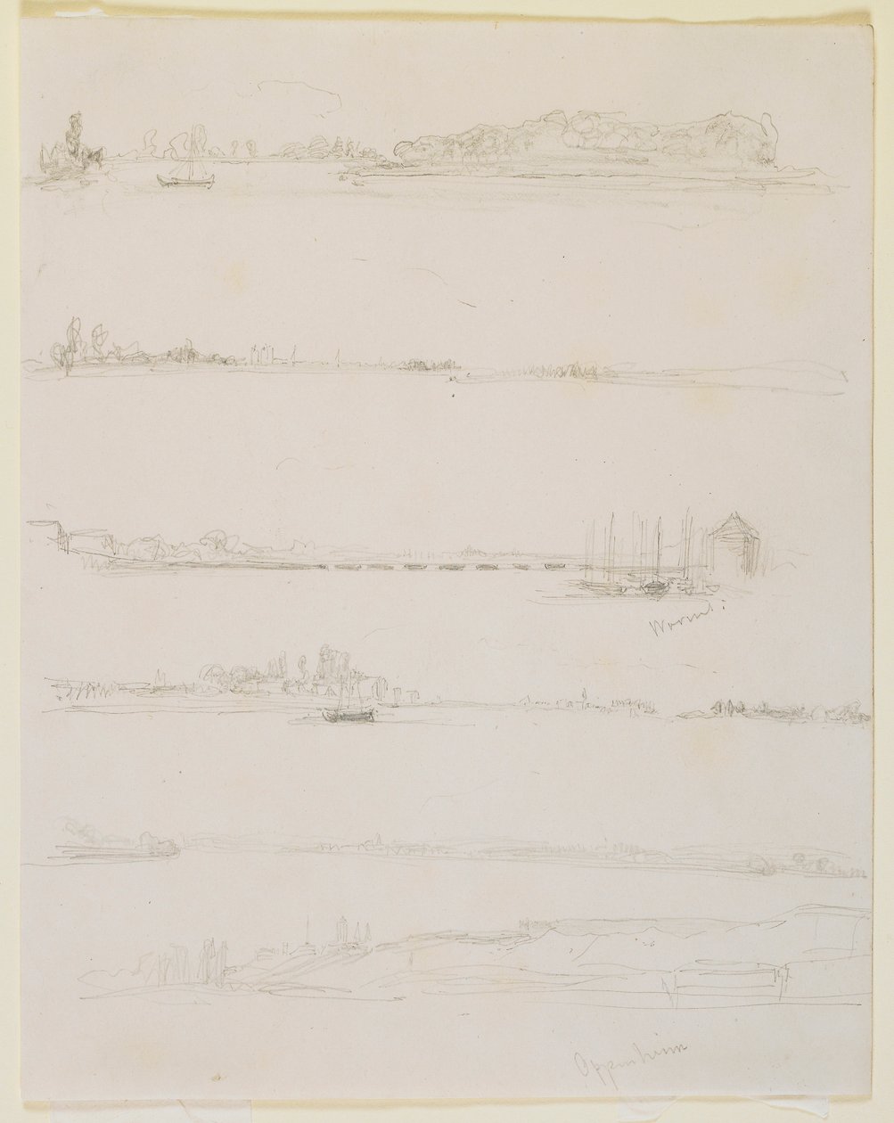 Der Rhein, in der Nähe von Worms und Oppenheim, 1858 von James Abbott McNeill Whistler