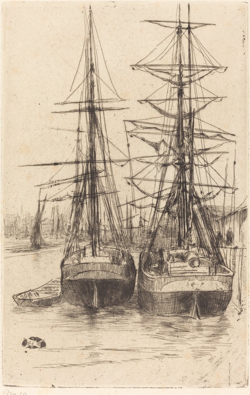 Zwei Schiffe, 1875 von James Abbott McNeill Whistler
