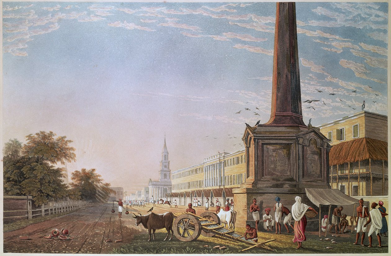 Writers Buildings, Kalkutta, graviert von Robert Havell, veröffentlicht 1824 von James Baillie after Fraser