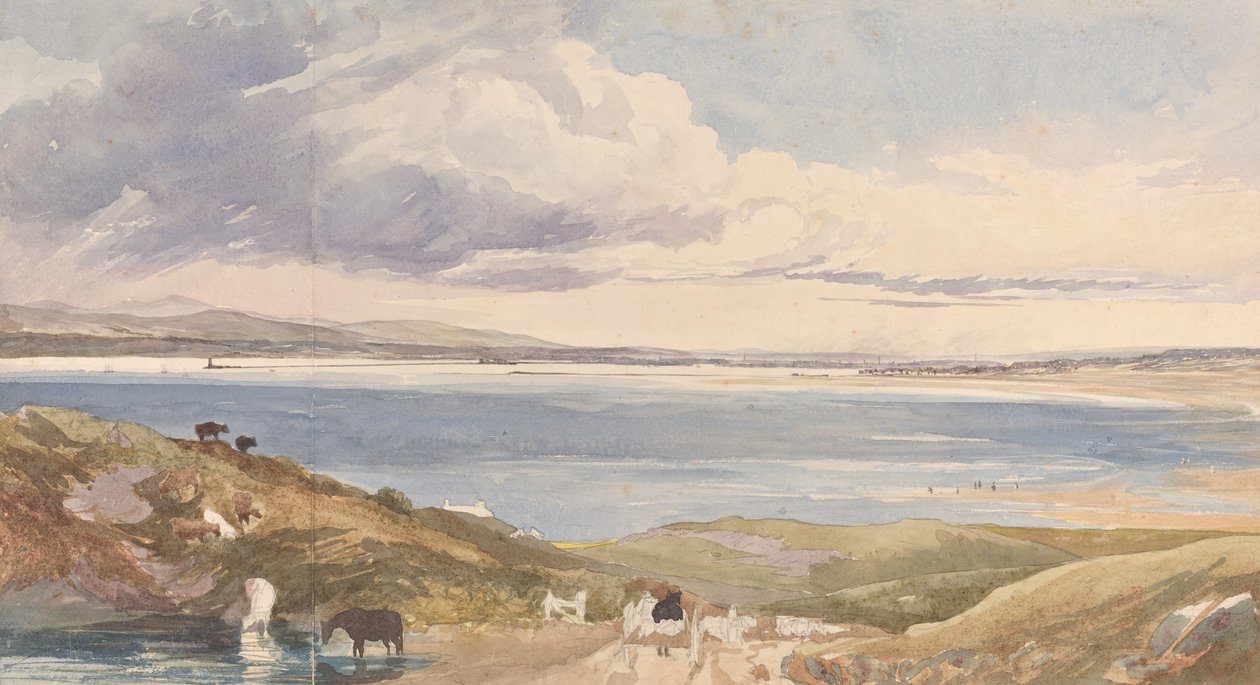 Landschaft am Ufer mit Straße im Vordergrund von James Bulwer