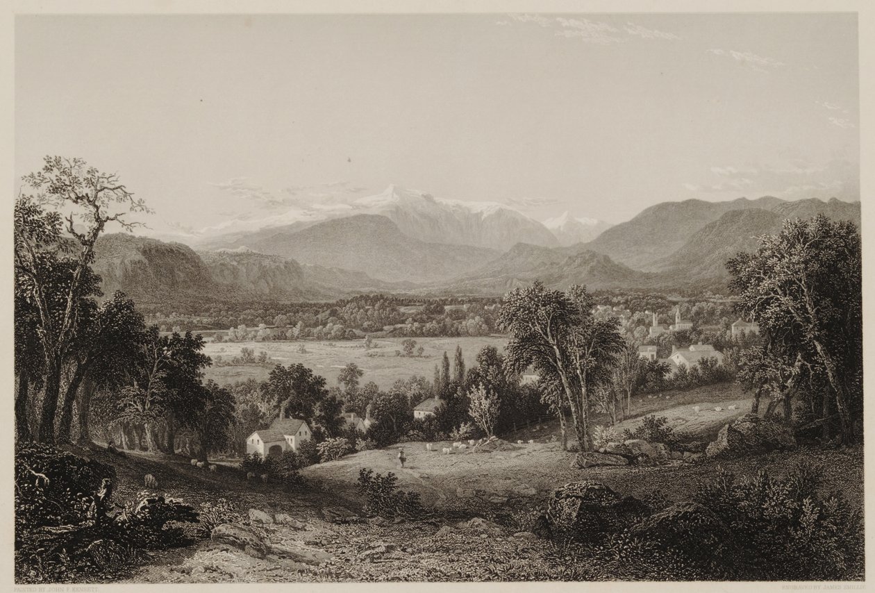 Mount Washington aus dem Tal von Conway, nach John F. Kensett, graviert von James Smillie, gedruckt von J. Dalton von James David Smillie