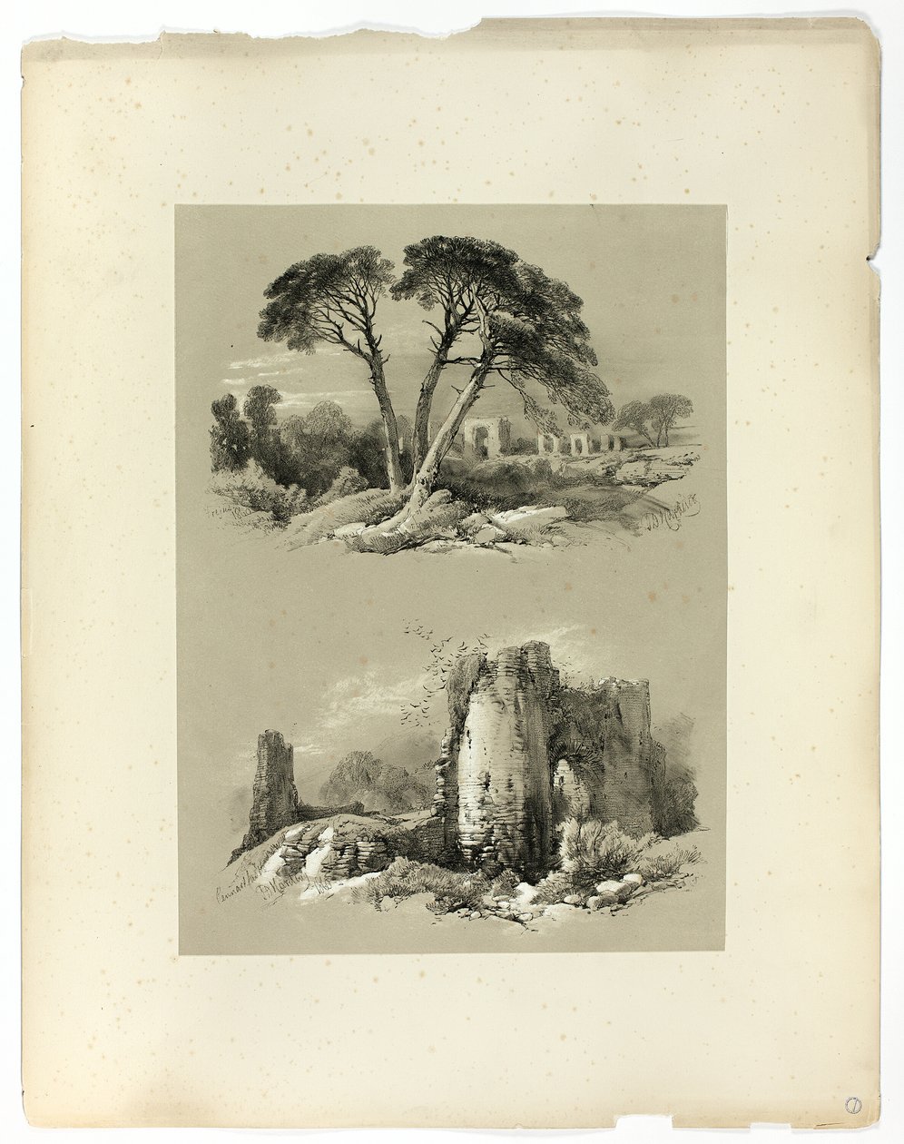 Frejus und Pennard Castle, aus Picturesque Selections von James Duffield Harding