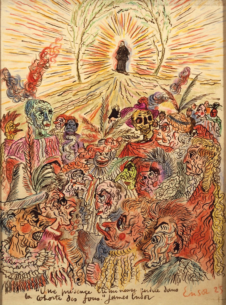 Belgien, Helle Präsenz verloren im Hof der Verrückten von James Ensor