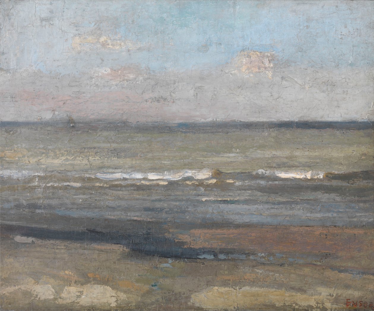 Graue Meereslandschaft von James Ensor