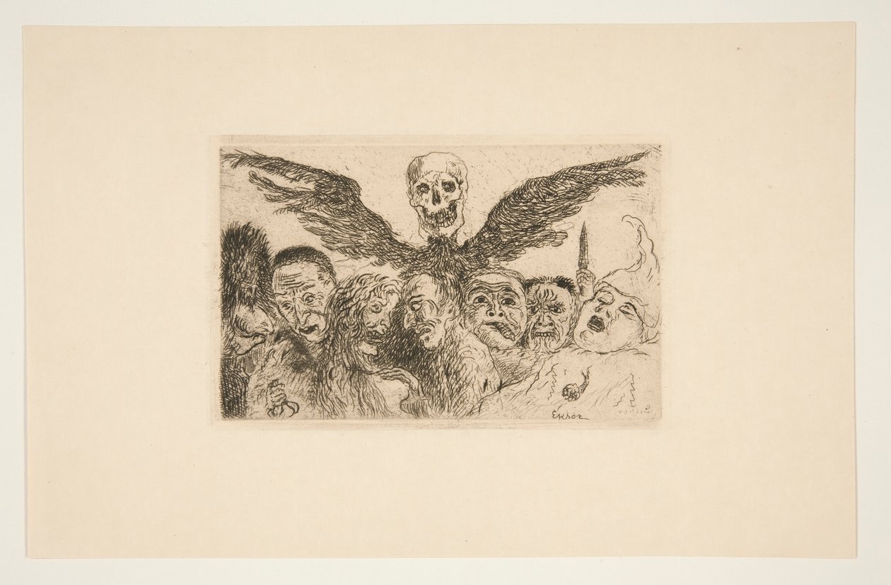 Die sieben Todsünden, beherrscht vom Tod, aus dem Portfolio Les péchés capitaux von James Ensor
