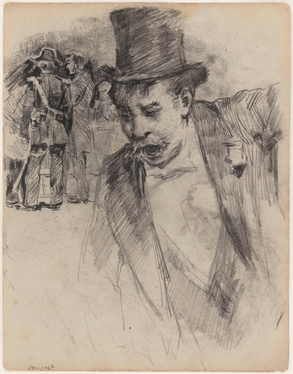 Mann mit Zylinder von James Ensor