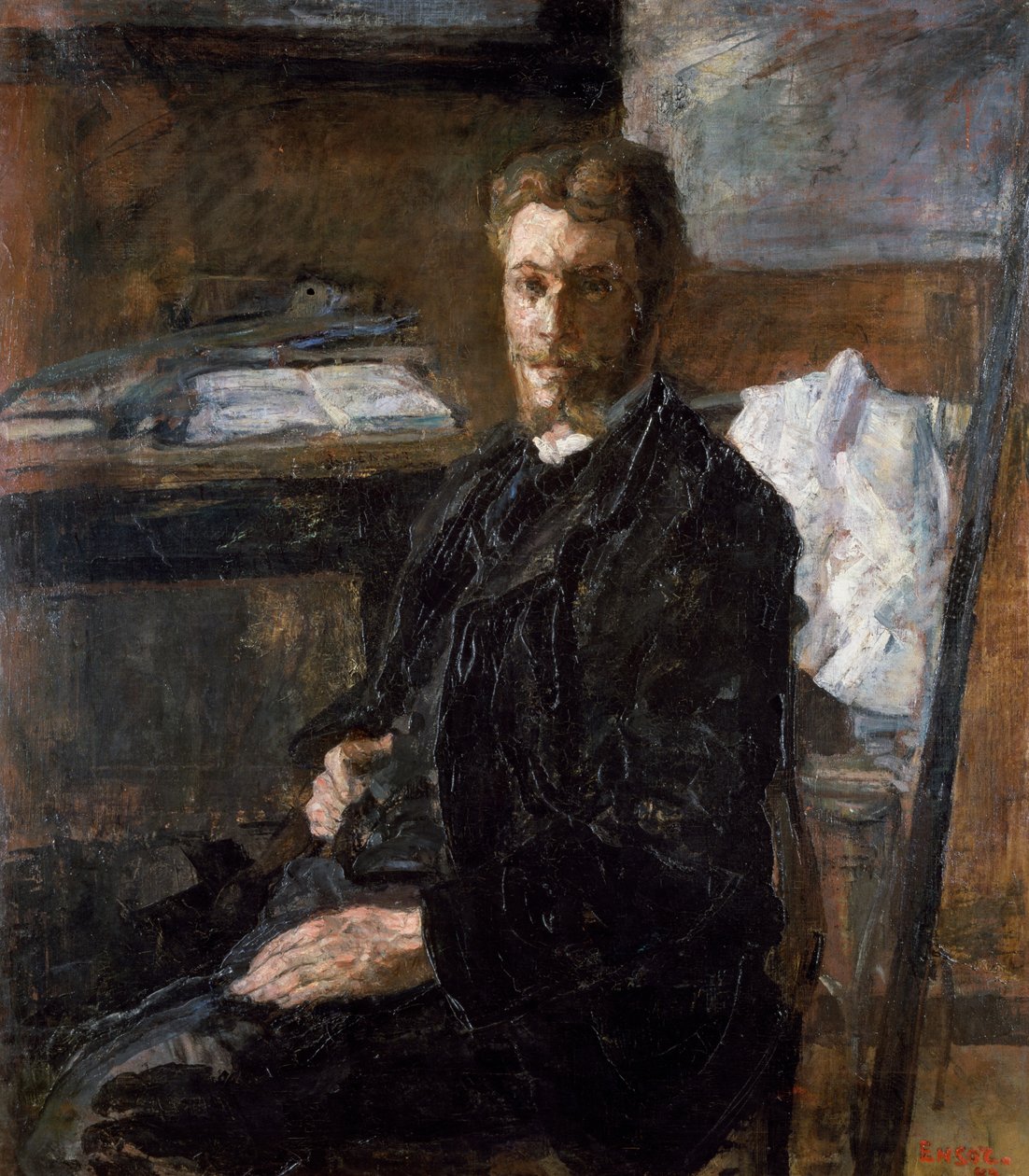 Porträt des Künstlers Willy Finch von James Ensor