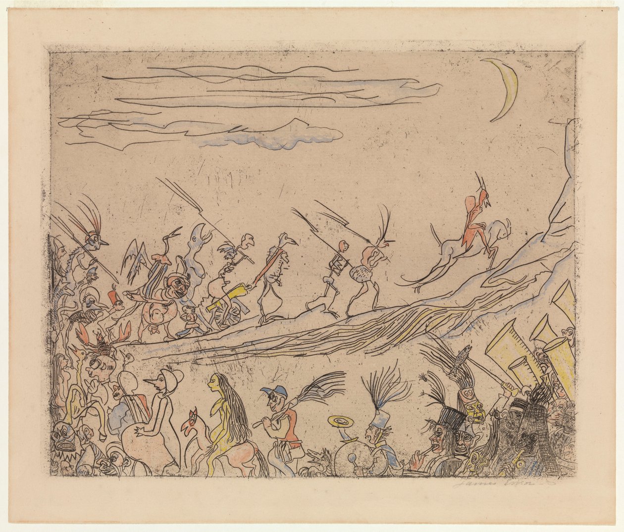 Der infernale Zug, ca. 1887 (Radierung) von James Ensor