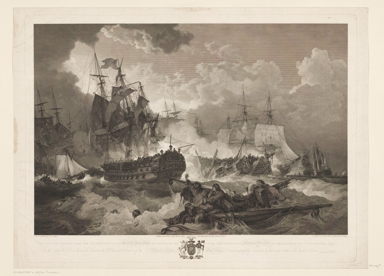 Schlacht bei Kamperduin, 1797 von James Fittler